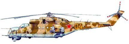 Силуэт вертолета Ми-24Д