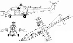 Чертеж вертолета Ми-24В