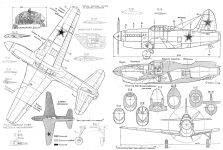 Чертеж истребителя-перехватчика Су-5