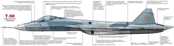Чертеж истребителя Т-50