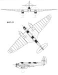 Чертеж Ми-3 (АНТ-21)