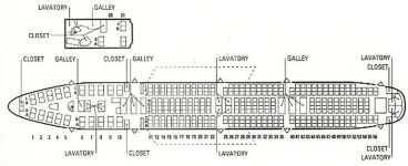 Расположение мест Boeing 747-100