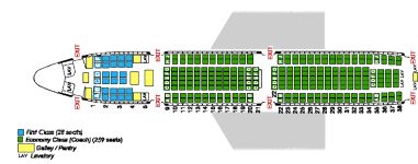 Схема салона Douglas DC-10-10