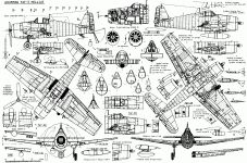 Чертеж Grumman F6F-3