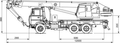 Чертеж КС-55727 на базе МАЗ-6303