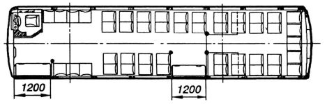 Компоновка салона Leyland National на 48 посадочных мест