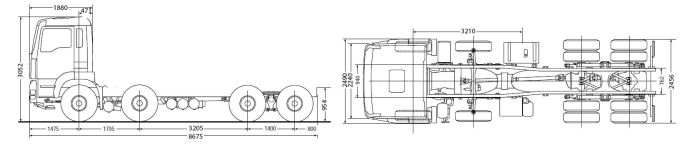 Чертеж ERF ECT 8×4 Tractor Unit