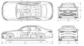 Чертеж Mercedes-Benz w223
