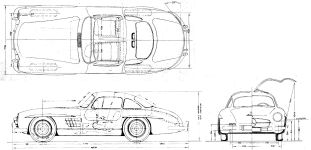 Чертеж Mercedes-Benz 300 SL