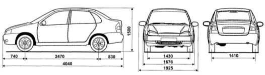 Чертеж LADA-1118 Kalina I