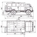 Чертеж ТС-3964 на базе ГАЗ-66-96