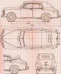 Чертеж ГАЗ-М-20 «Победа» Кабриолет