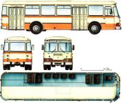 Силуэт автобуса ЛиАЗ-677