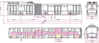 Чертеж троллейбуса ТролЗа-6206