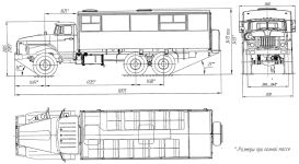 Чертеж Урал 4320 3255-0022-61 6x6