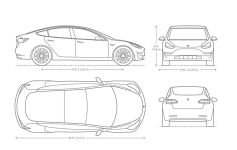 Чертеж Tesla Model 3
