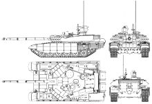 Чертеж танка Т-90