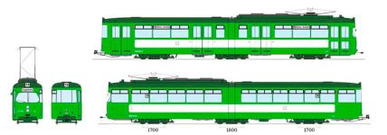 Чертеж Duewag GT6 в последние годы эксплуатации