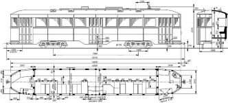 Чертеж трамвая ЛМ-33