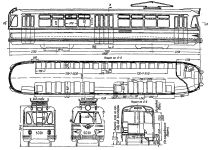 Чертеж трамвая ЛМ-57