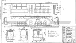 Чертеж трамвая ЛМ-68