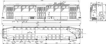 Чертеж трамвая ЛМ-68М