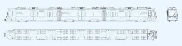 Чертеж трамвая Stadler Citylink Germany