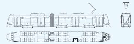 Чертеж трамвая TANGO NF2 «nOVA» TRAM