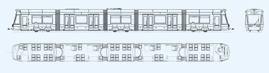 Чертеж Stadler Tramlink Germany