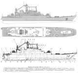 Чертеж большого десантного корабля. Проект 775