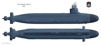 Силуэт подводной лодки типа Seawolf